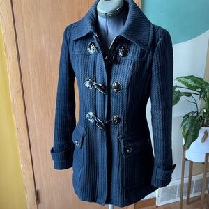 Guess Women's Dark Blue Toggle Pea Coat